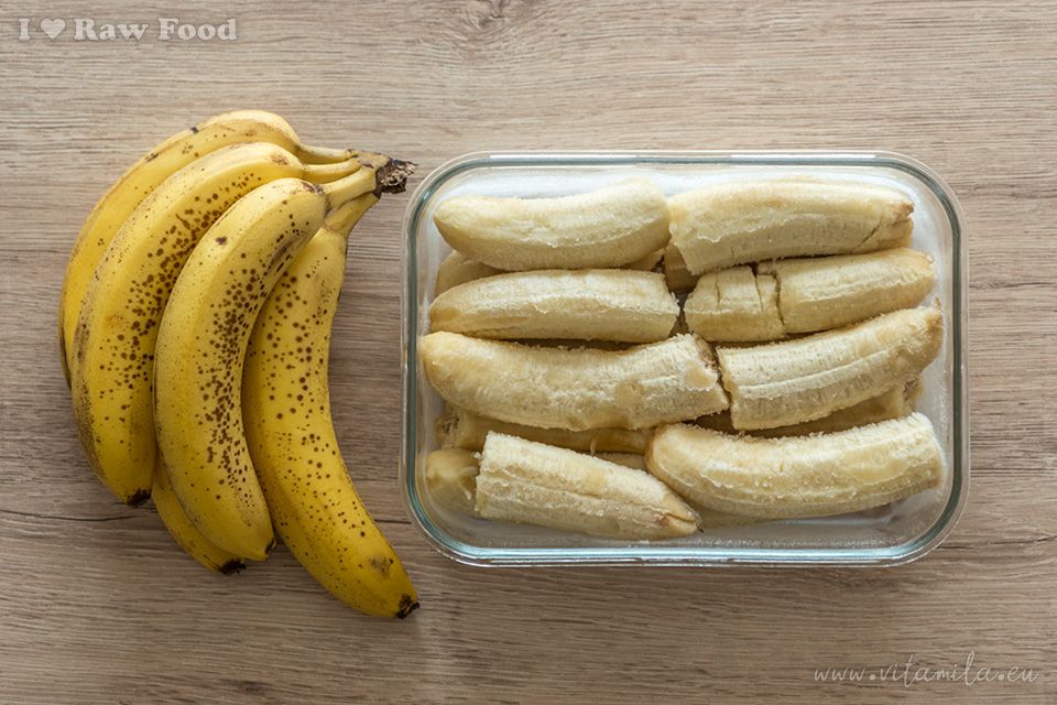 reife Bananen – frisch und eingefroren